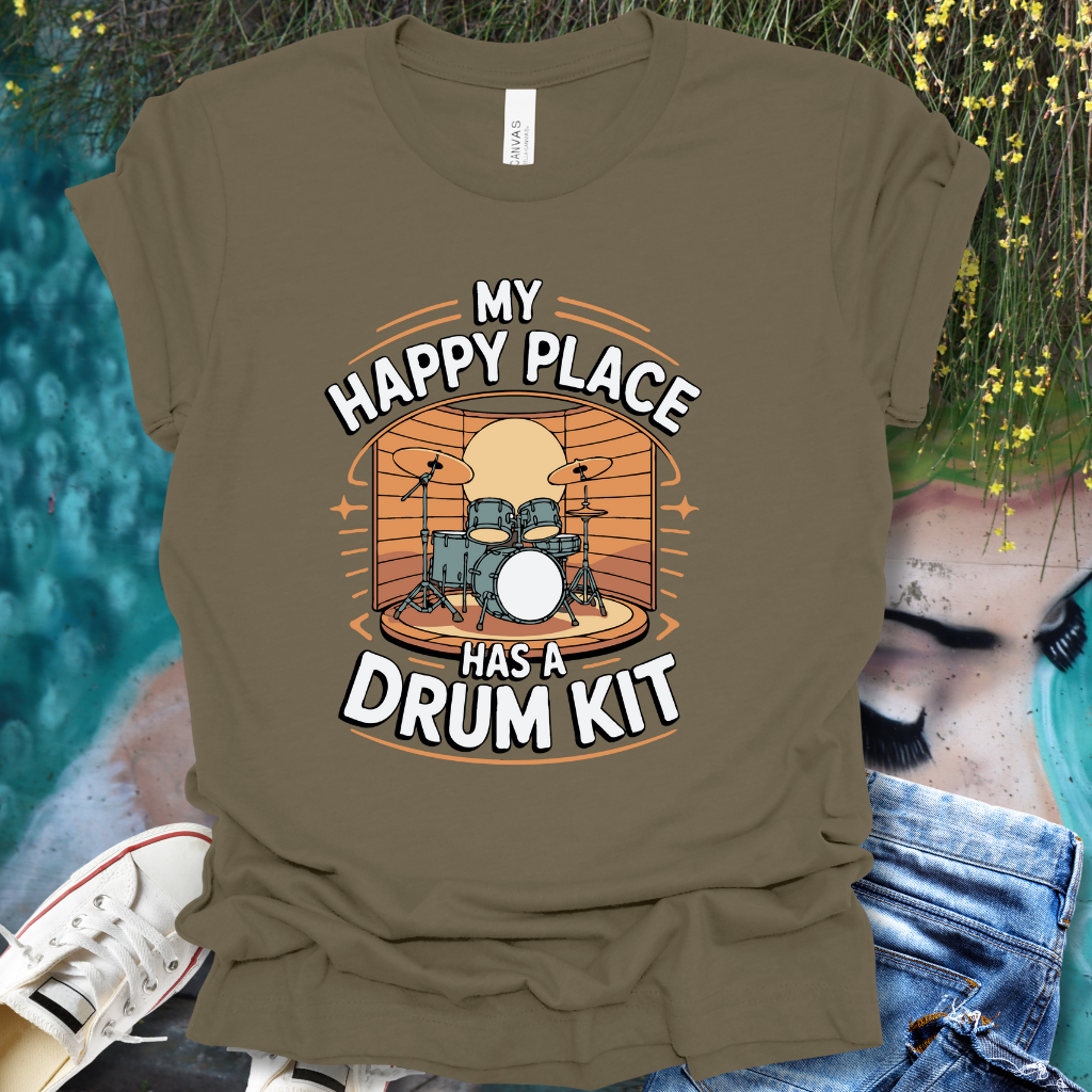 Drum Kit Happy Place T-Shirt