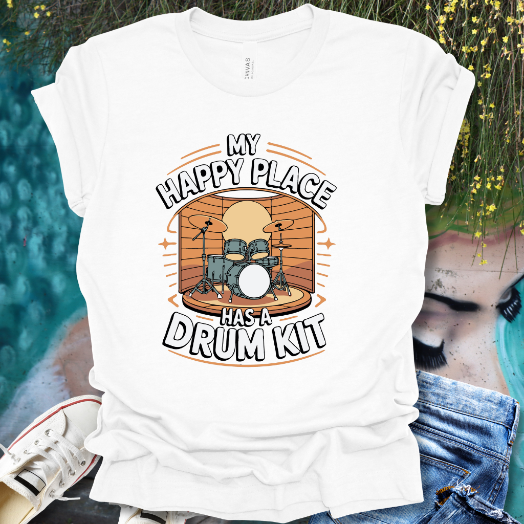 Drum Kit Happy Place T-Shirt