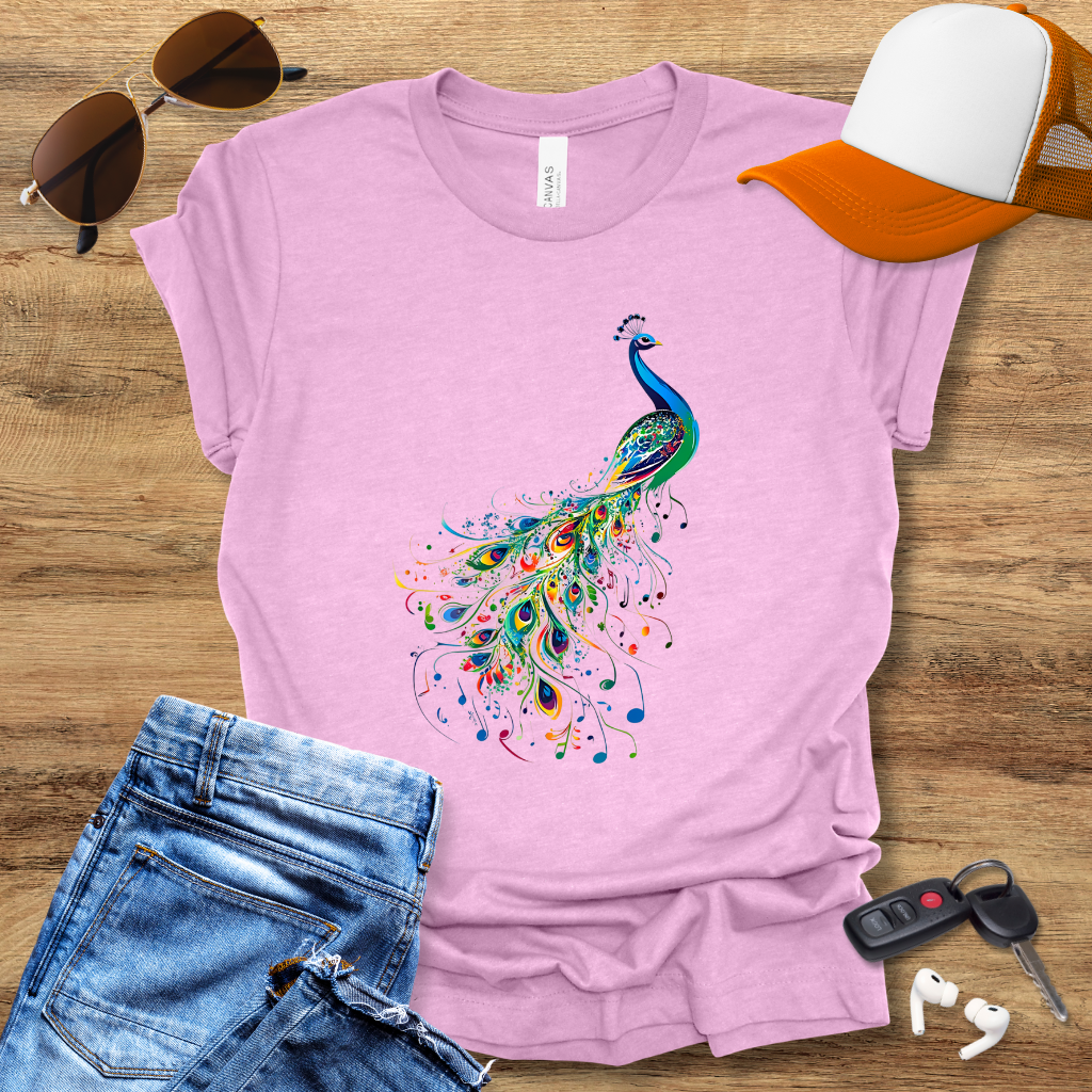 Peacock Musical Notes T-Shirt